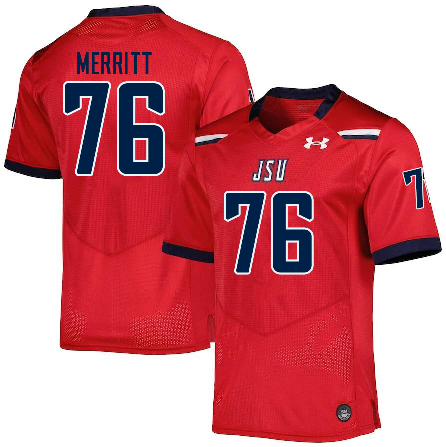 Jackson State Tigers #76 John Merritt College Football Jerseys,Uniforms-Red